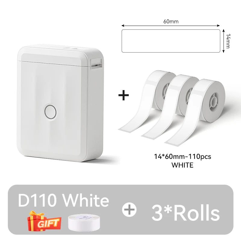 D110 Upgraded Version Thermal Label Printer Mini Portable Smart Label Maker With Tape