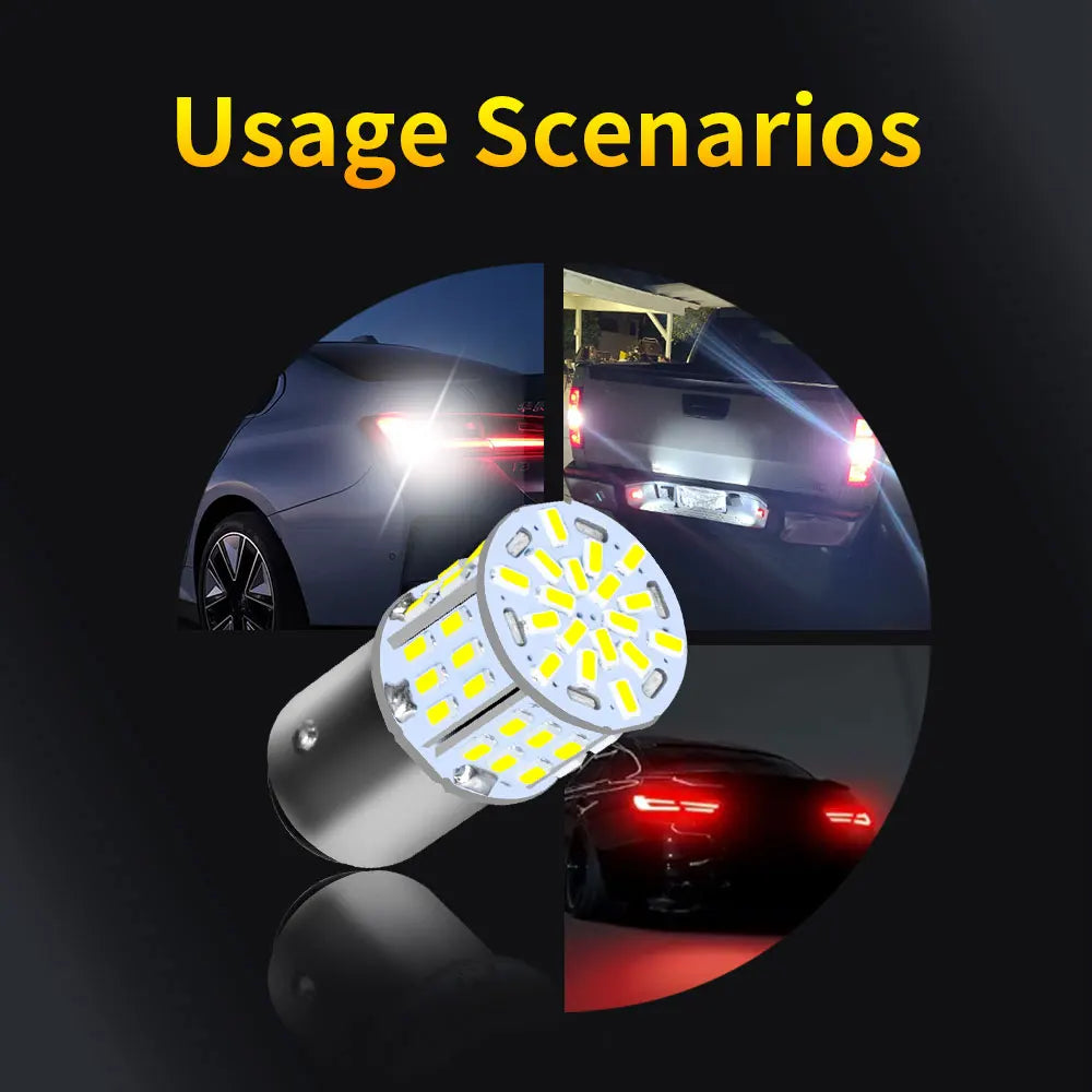 2/4/6/10PCS Ultra Bright P2MAX LED Bulbs 1156 BA15S S25 G18 P21W 1157 BAY15d P21/5W 12V White Car Brake Reverse Fog Drive Lights
