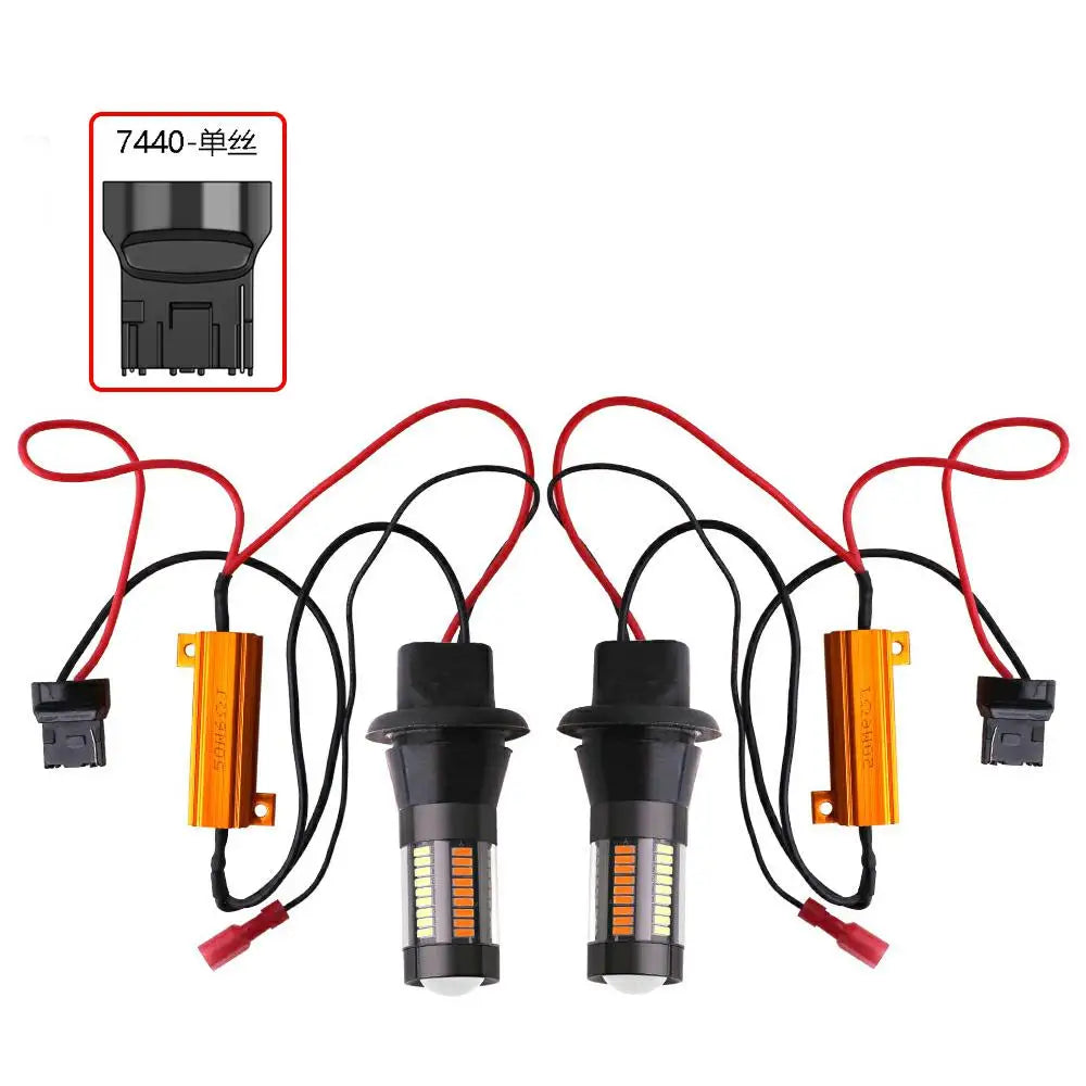 Dual Color LED Bulbs 2-Pack for Turn Signal and DRL