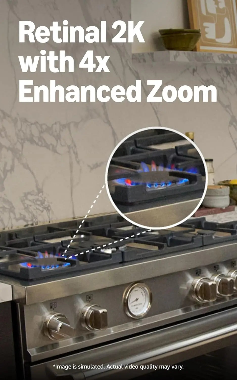 Indoor Security Camera 2K HD with 4x Zoom & Low-Light Vision