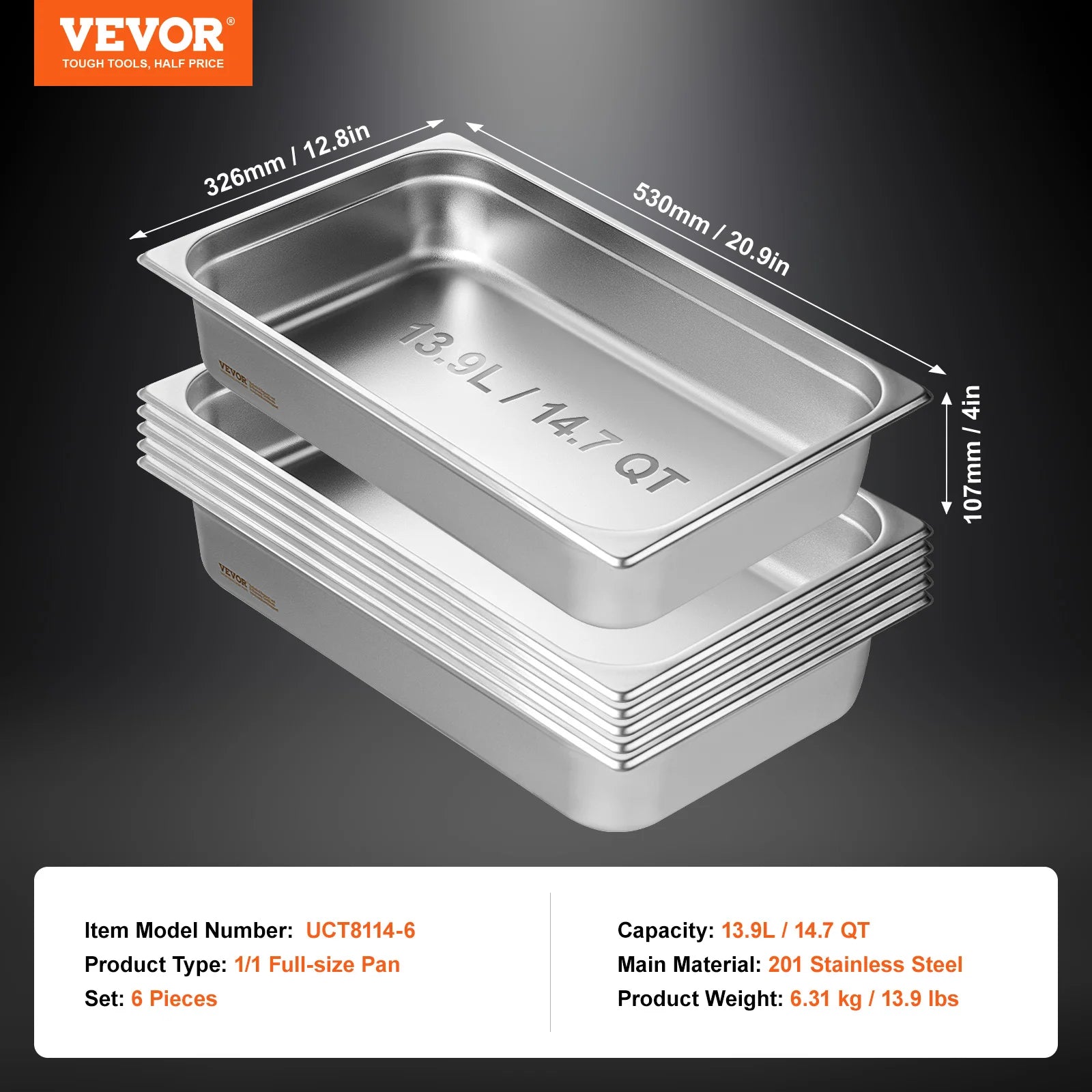 Stainless Steel Steam Table Pans Set with Lids for Catering & Food Service