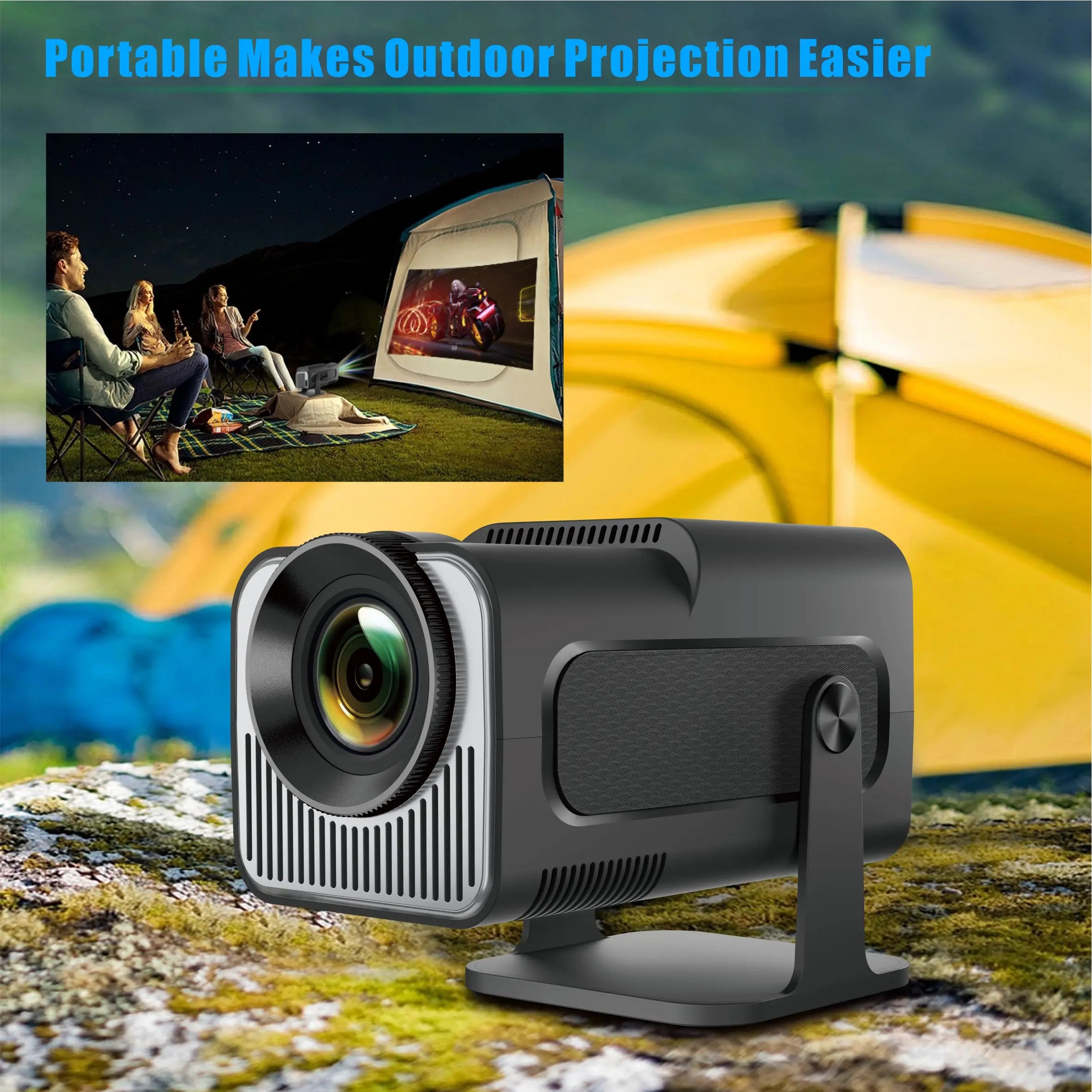 HY320 Mini Portable Projector with WiFi6 and Bluetooth