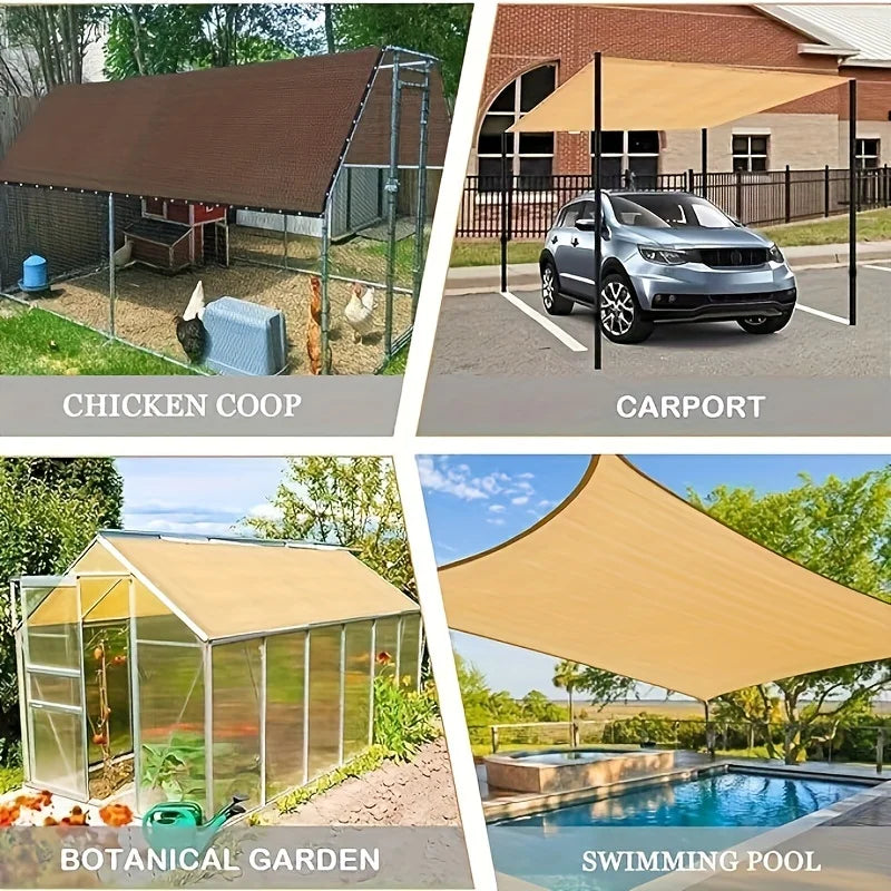 Pet Area Sunshade Net with Thickened Weaving and Durable Fixing Devices
