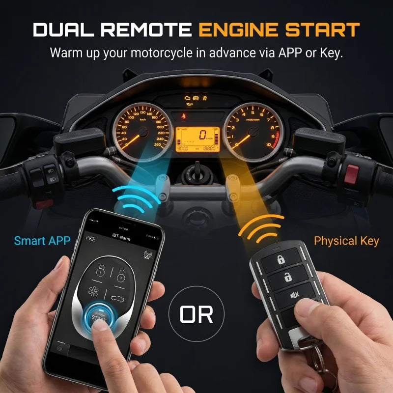 Motorcycle Alarm with Bluetooth PKE and App Control