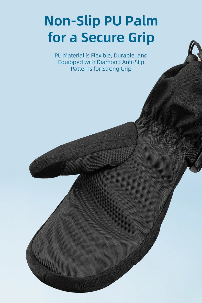 Qunature Ski Gloves with Anti-Slip Palm and Fleece Lining