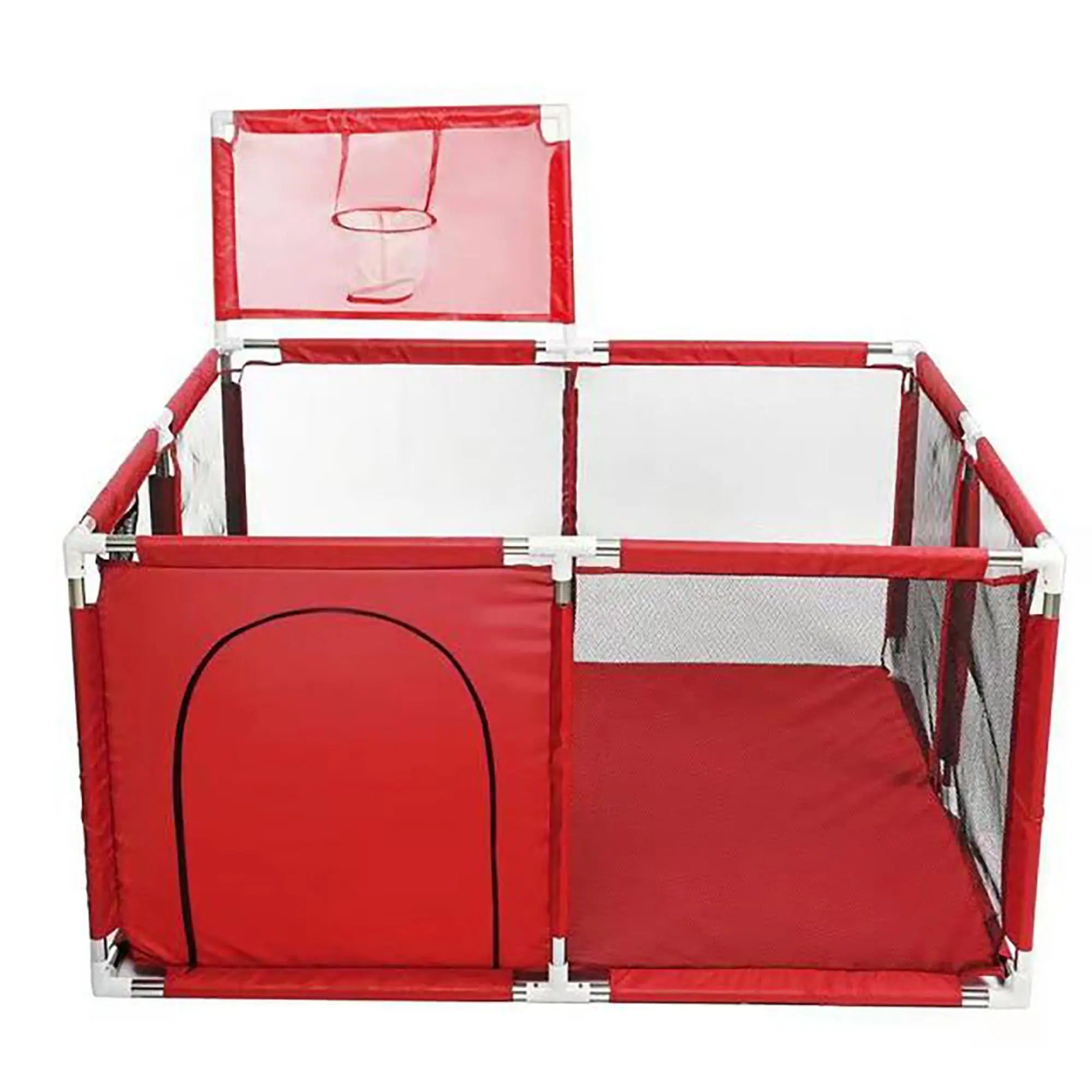 Baby Playpen Indoor Safety Playground with Basketball Hoop