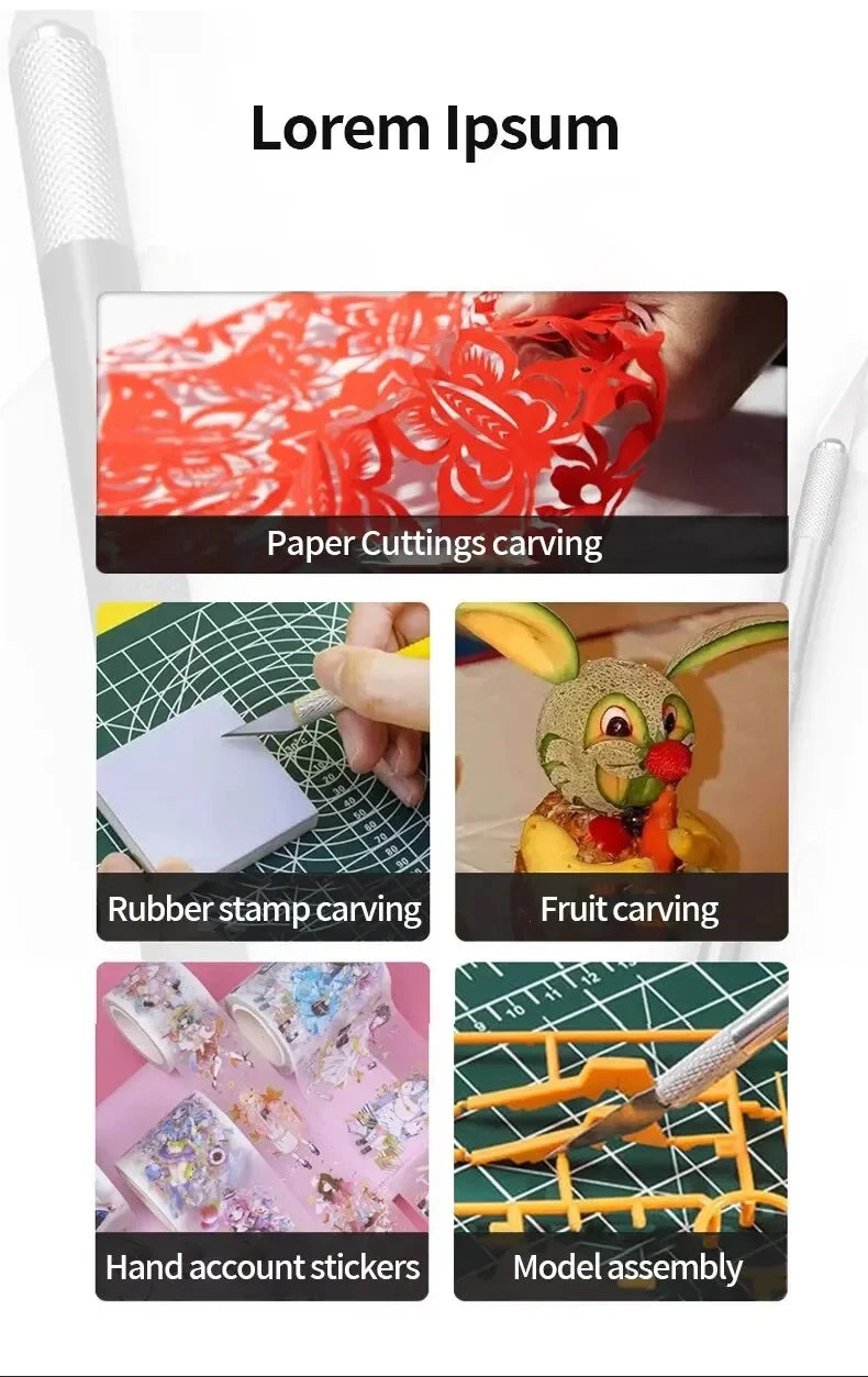 13Pcs Metal Carving Knife Pen Style Art Seal Cutting Manual Combination Paper Cuttings Non-Slip Gadget DIY Precision Repair Tool 