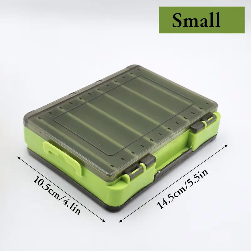 Caja de pesca de doble capa con compartimentos