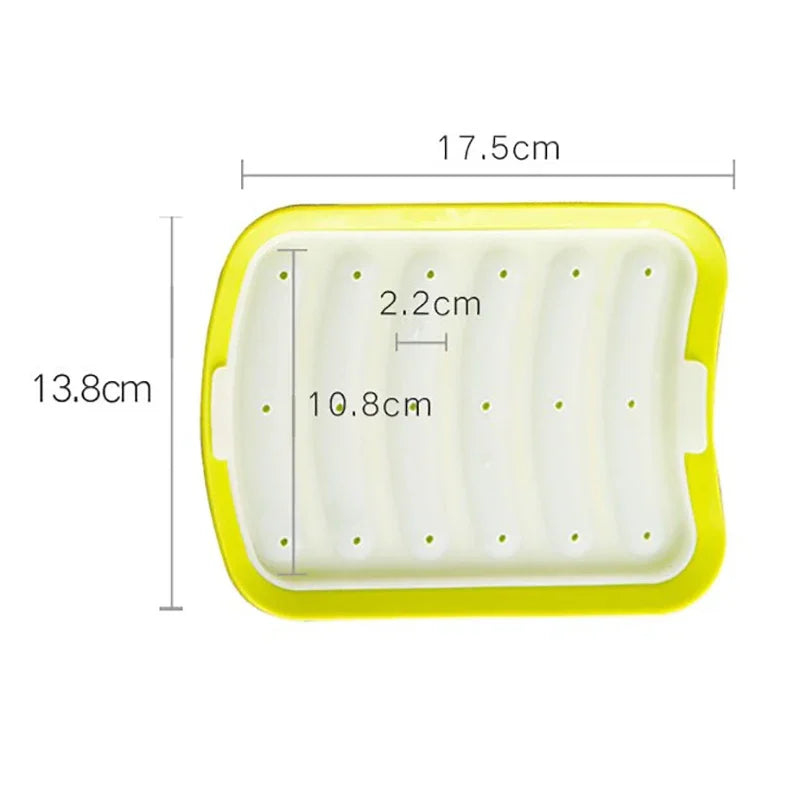 Six-Cavity Silicone Sausage Mould with Lid