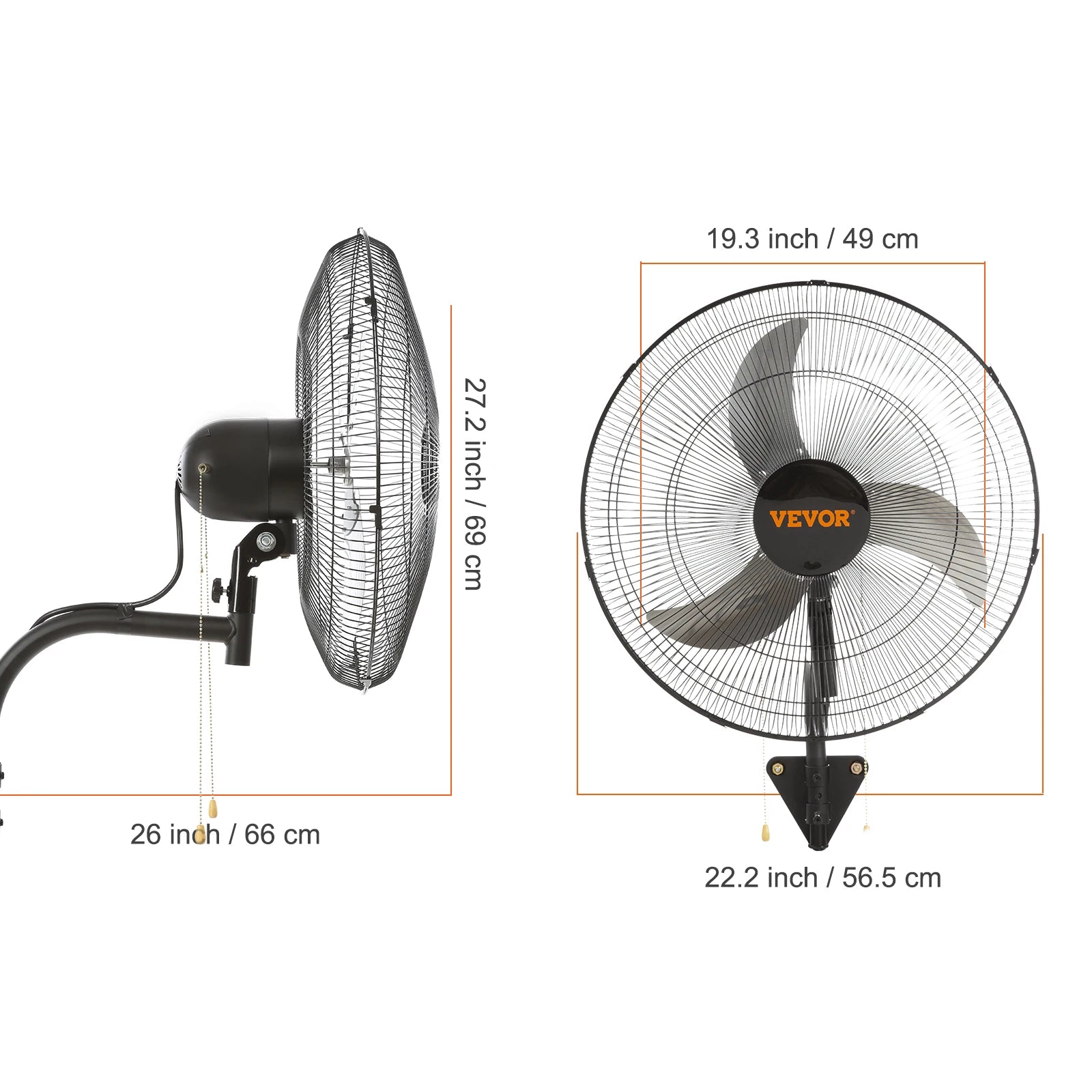 Wall-Mount Misting Fan 3-Speed Oscillating IP44 9500 CFM