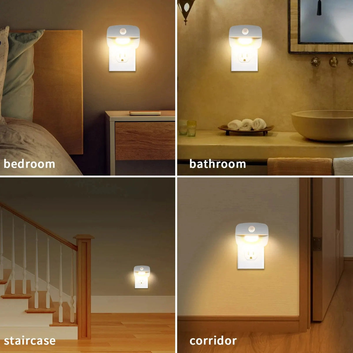 Wtykowa lampka nocna LED z czujnikiem ruchu