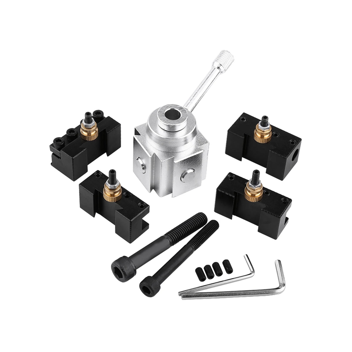 Quick-Change Mini Lathe Tool Post and Four-Holder Kit
