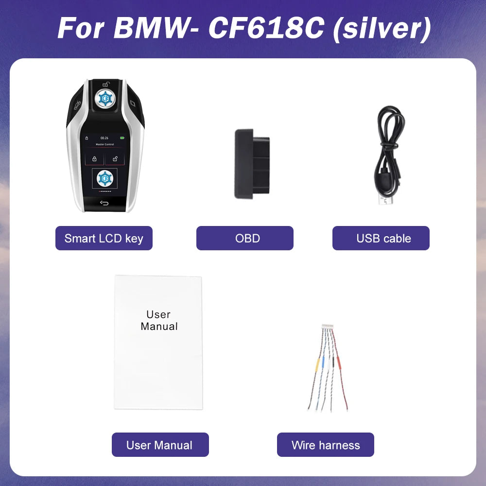 Rok 2024 Nový univerzálny LCD inteligentný kľúč APP prispôsobený motiv pre BMW/Audi auta LCD KEY, pohodlný vstup, auto zámok