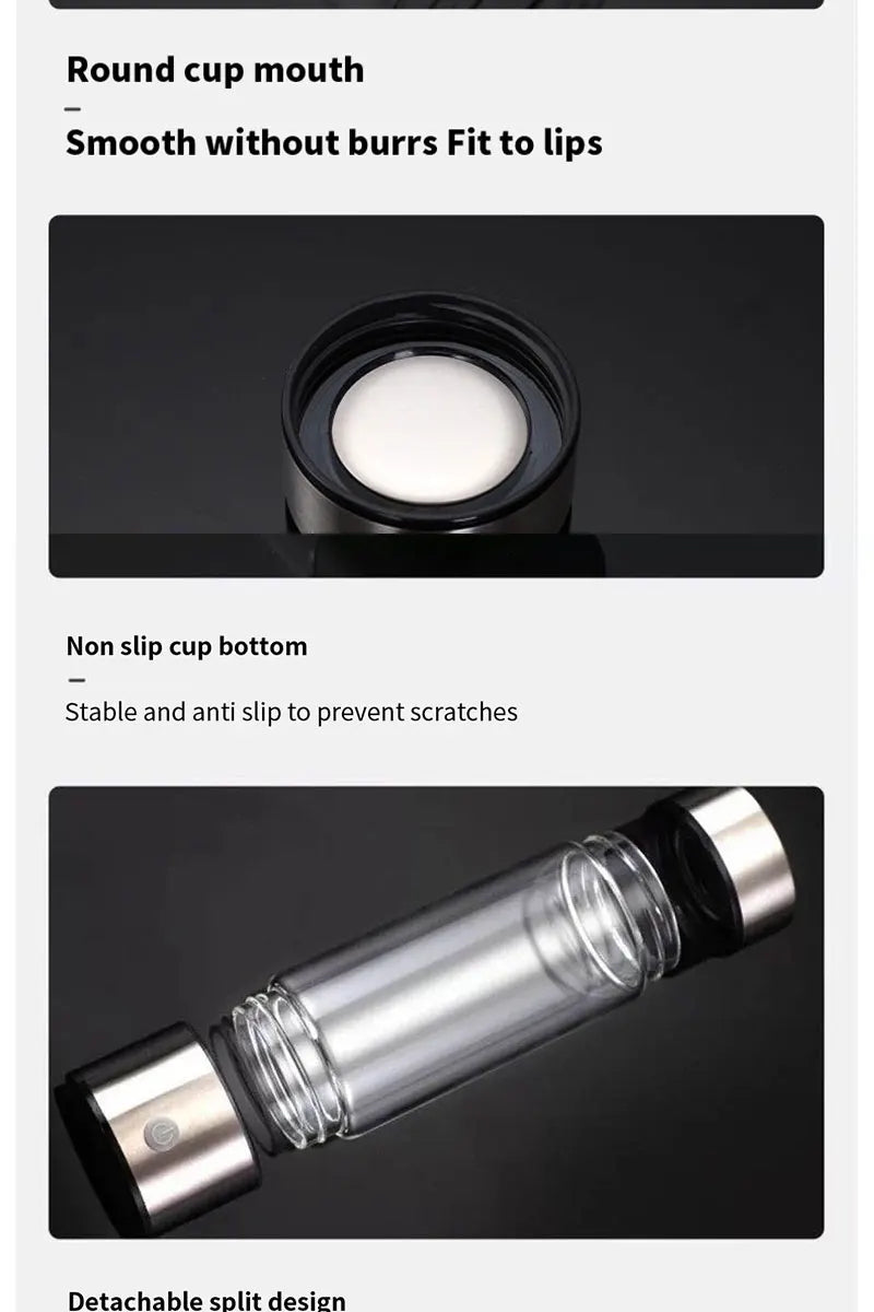 Portable Hydrogen-Rich Water Cup USB Rechargeable 420ml