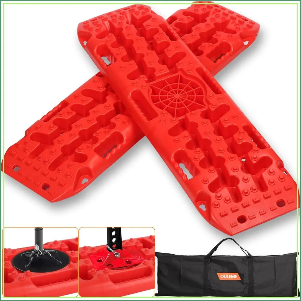 Off-Road Traction Boards with Jack Lift Base, Recovery Board for Sand Mud Snow Tracks - Tire Traction Pads for RV Truck Jeep SUV