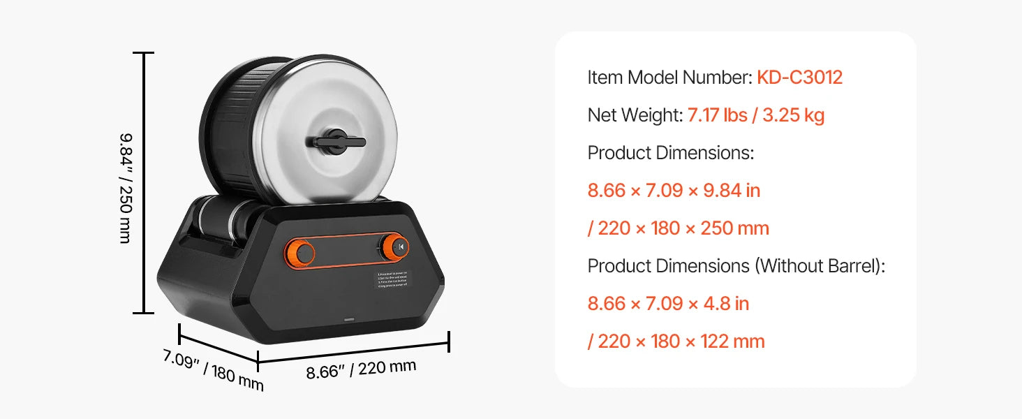 Steinpoliergerät-Set mit 4 Geschwindigkeiten & 9-Tage-Timer Polierset