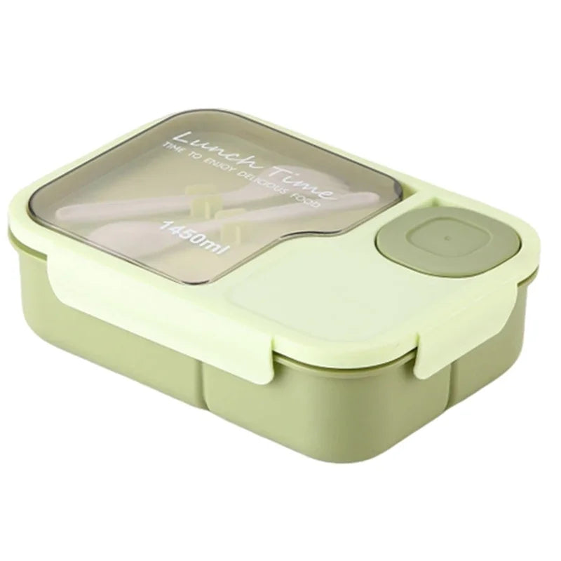 Caixa de almoço bento portátil com garfo e colher