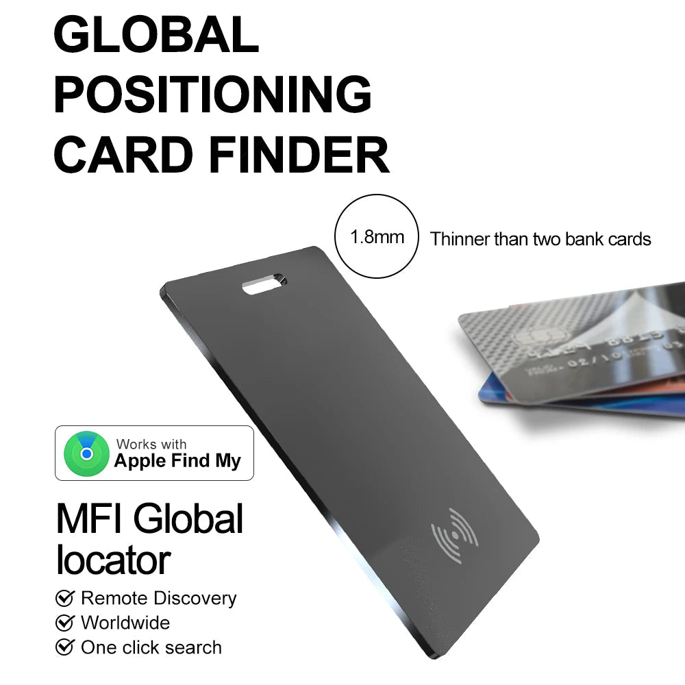Wallet Tracking  Card Ultra-thin GPS Location Smart Anti-loss Tag for Smart Phone Find My Bluetooth Device Wireless Charging 