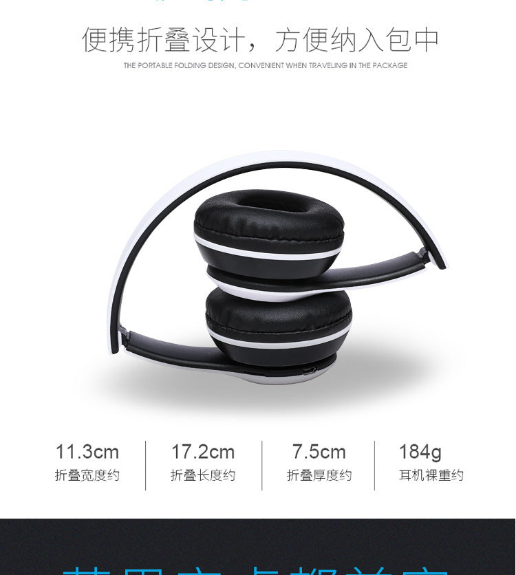 Stereo P47 Headset 5.0 Bluetooth Headset Folding Series Wireless Sports Game Headset for iPhone XiaoMi 