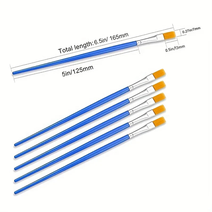 50Pcs Painting Brushes Set Art Round Flat Hair Nylon Hair Paint Brush for Oil Acrylic Watercolor Kids/Artists/Beginners/Students 