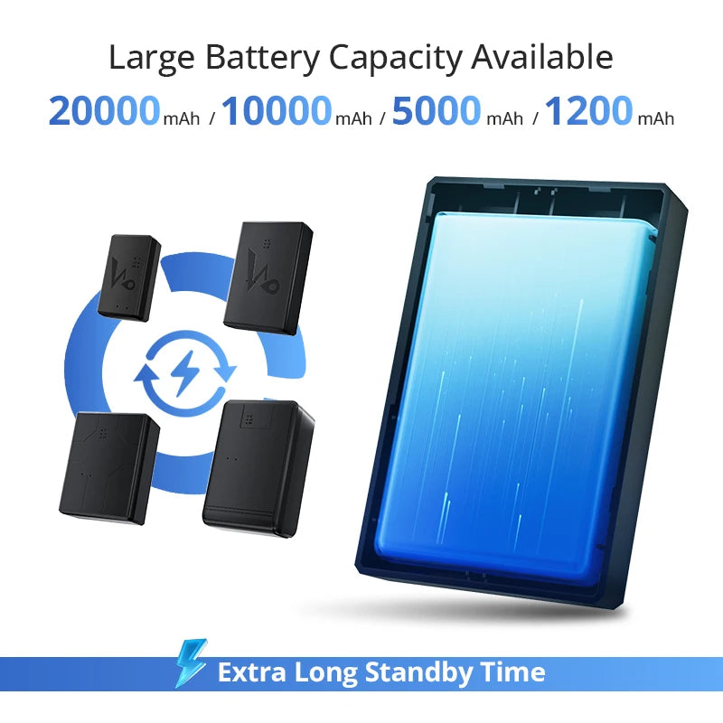 4G 20000/10000 mAh GPS Vehicle Tracker Vibration Geo-Fence Alarm Strong Magnet Long Standby Battery with Free APP