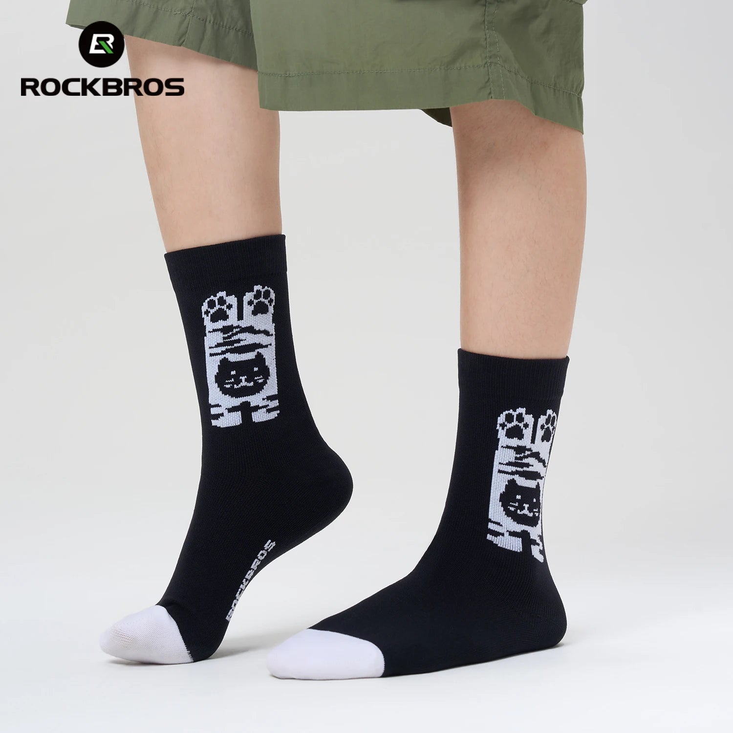 Breathable Compression Cycling Socks with Non-Slip Grip (2 Pairs)