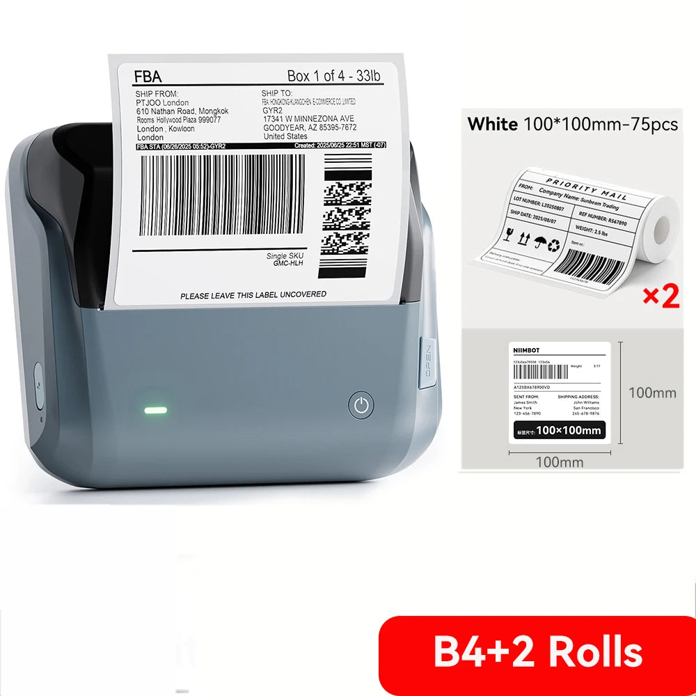 Imprimantă termică wireless pentru etichete Niimbot B4, lățime 20–110 mm