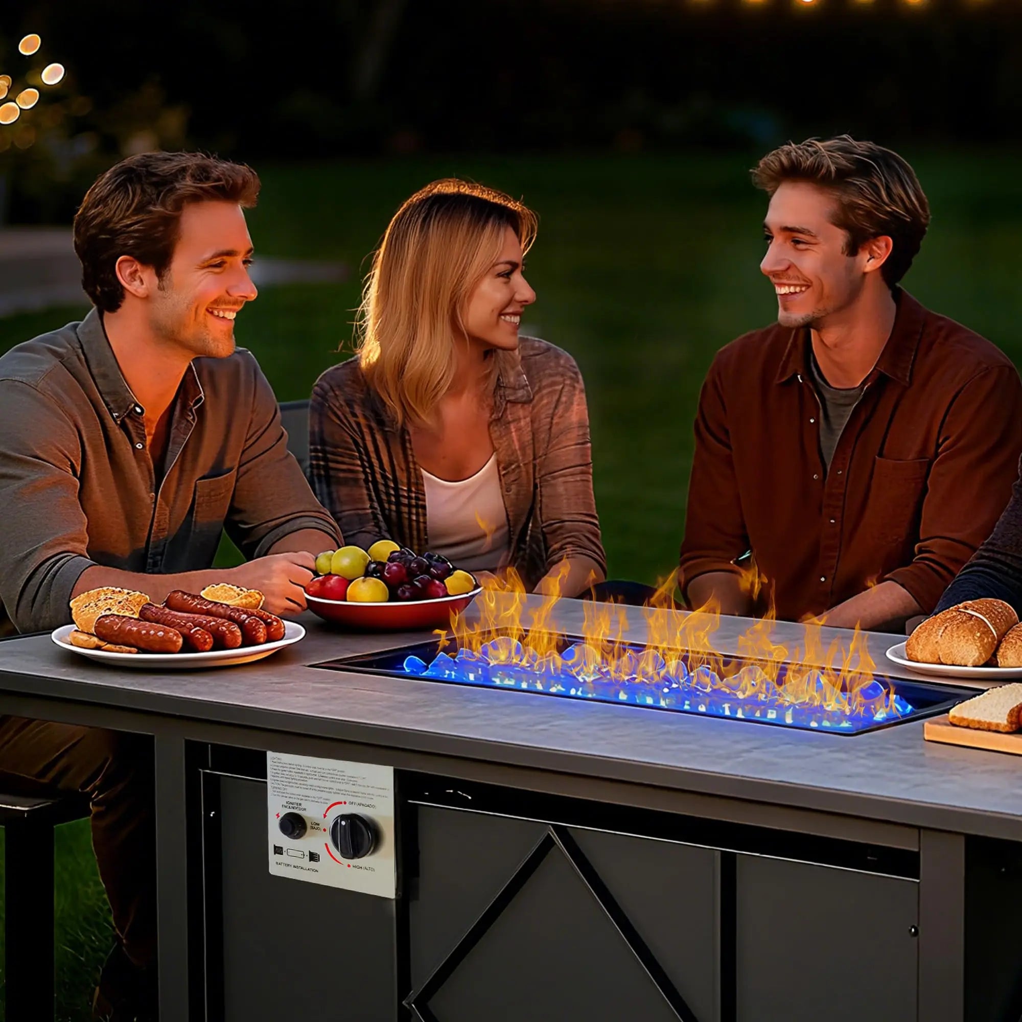 43" Propane Fire Pit Table 50,000 BTU Outdoor Patio Heater