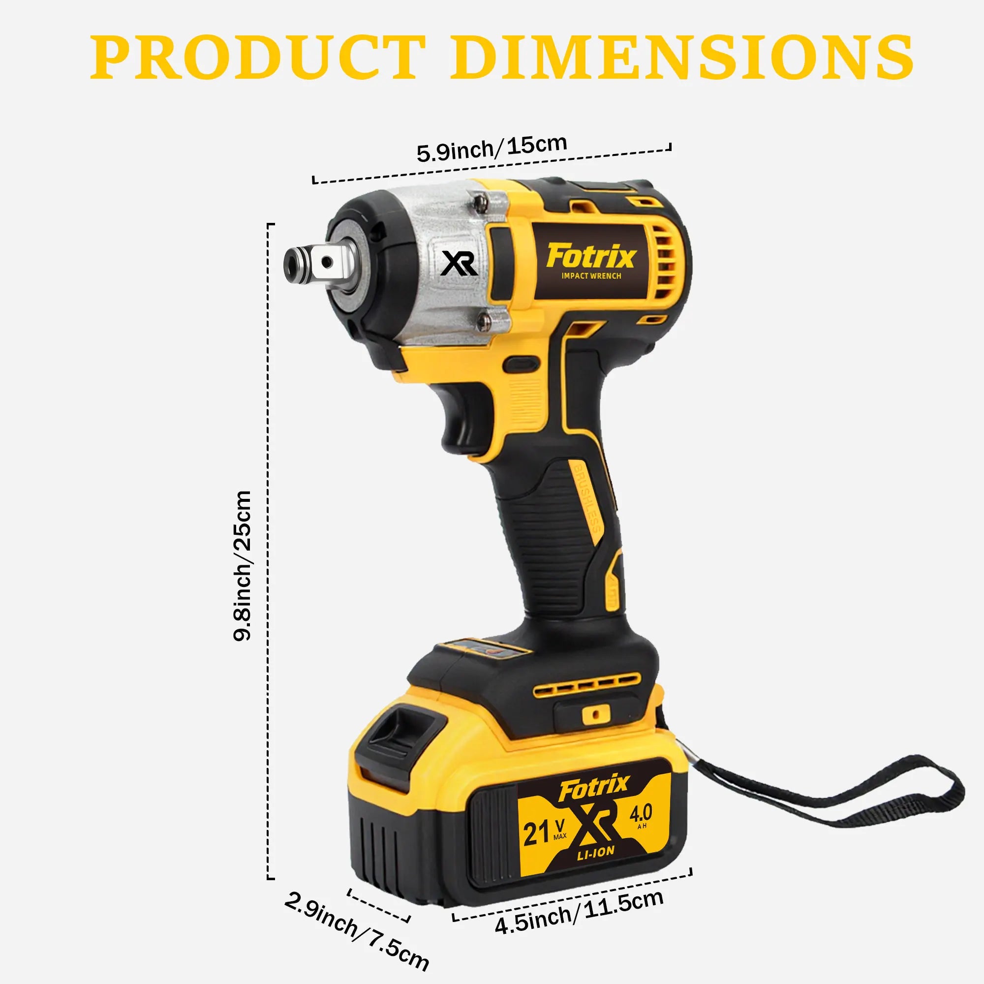 Cordless Brushless Impact Wrench 665 ft-lbs with 2 Batteries