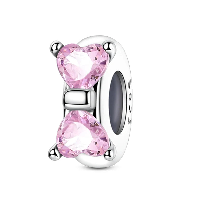 100% 925 Sterling Silver Rainbow Zircon Colorful Butterfly Dragon Shaped Silicone Stopper Charms Beads Fit DIY Bracelets Jewelry 