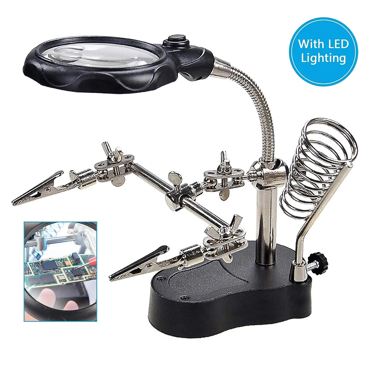 Helping Hands Soldering Stand with LED Magnifier