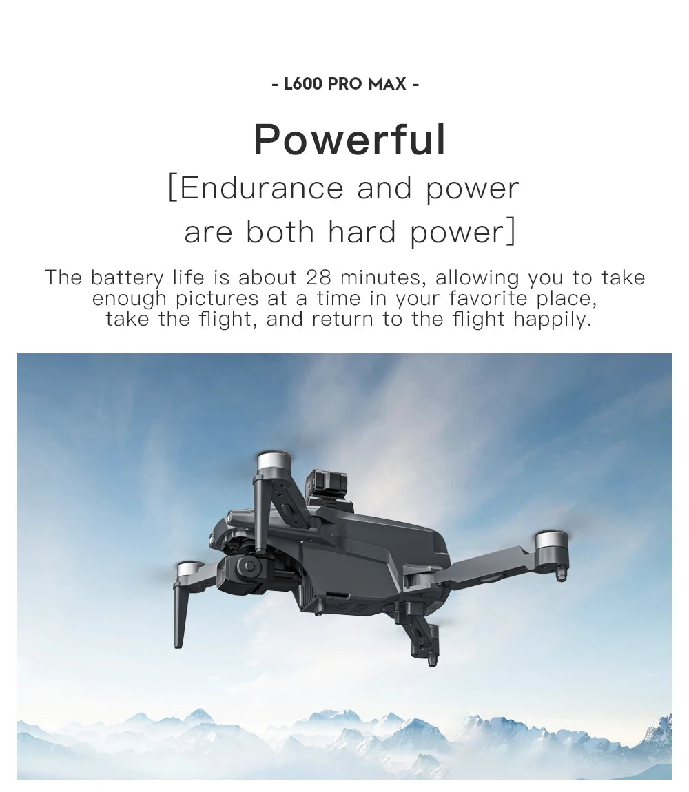 New L600 PRO MAX/PRO GPS Drone 5KM 4K Professional HD Dual Camera 3-Axis Gimbal 360° Obstacle Avoidance Brushless Quadcopter Toy 