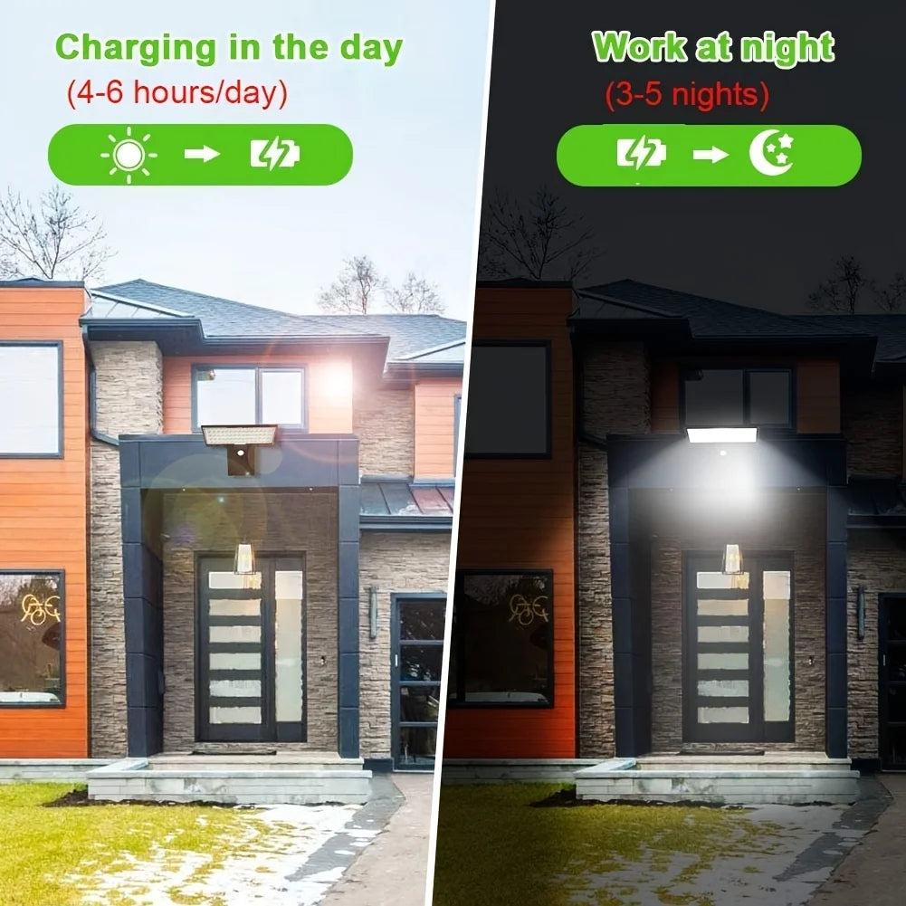 90-LED Solar Motion-Sensor Wall Light