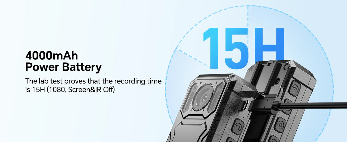 BOBLOV KJ23Pro 2K HD Police Body Camera, Night Vision 4000mAh , IP66 Waterproof Security Patrol Cam for Law Enforcement Security