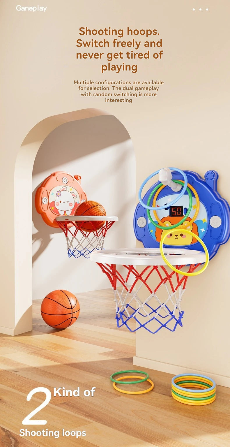 2025 New Children's Basketball Frame Indoor Shooting Hanging Baby Basketball Stand 1-5 Year Old Baby Home Ball Toy No Punching 