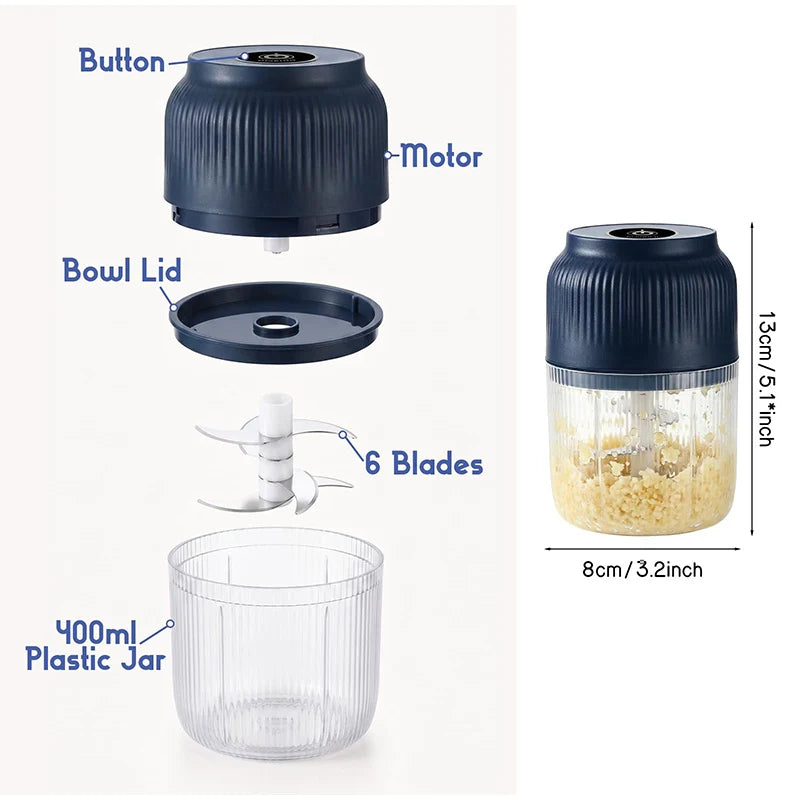 USB-Rechargeable Cordless Mini Food Chopper