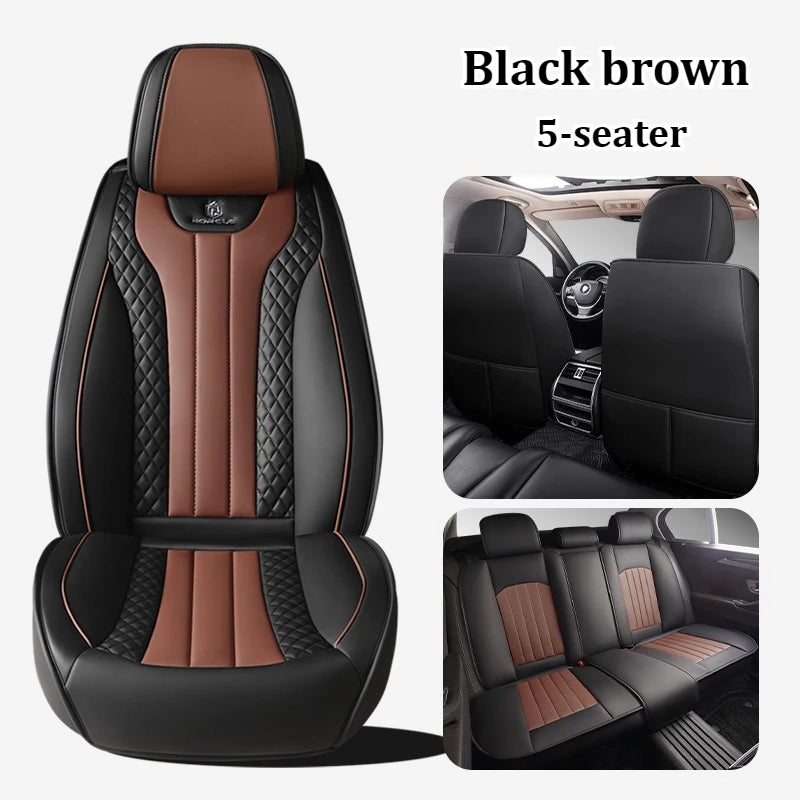 Спортивні чохли на автомобільні сидіння з 5 місцями з ПУ шкіри з 3D вишивкою