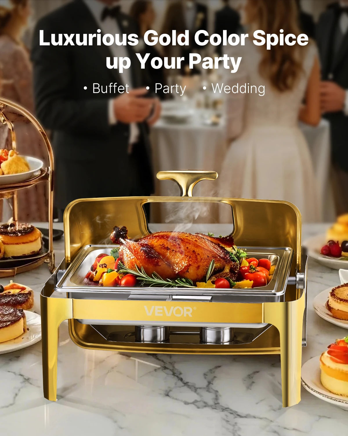 9 Quart Roll-Top Chafing Dish with Viewing Lid