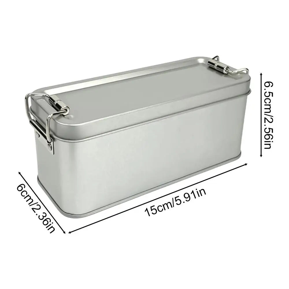 Rectangular Tinplate Box with Buckle Lid for Sweets and Herbs