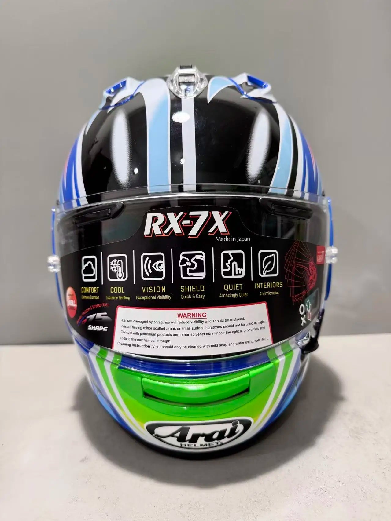 Arai Full Face Motorcycle Helmet RX7X Jian Nakano Green