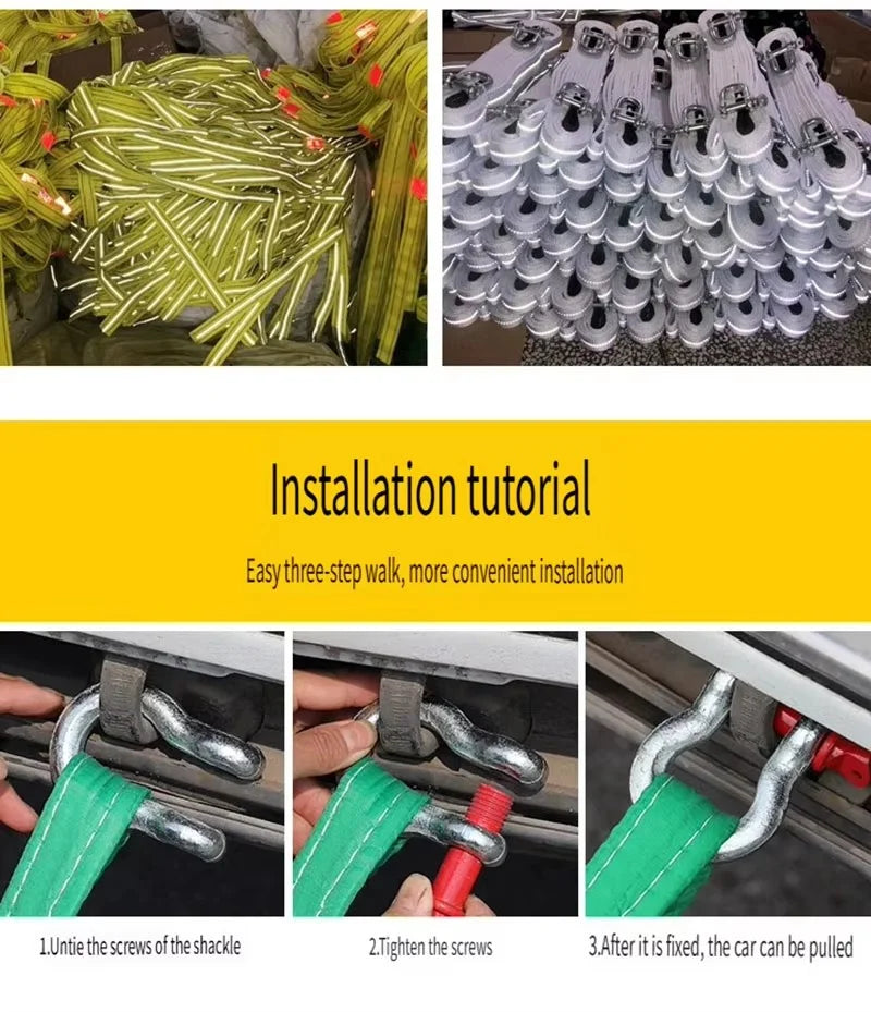 Car Towing Rope Off-road Vehicle Can Tow 5-25Tons Rescue Towing Rope Version Which Is Very Reliable and Wear-resistant