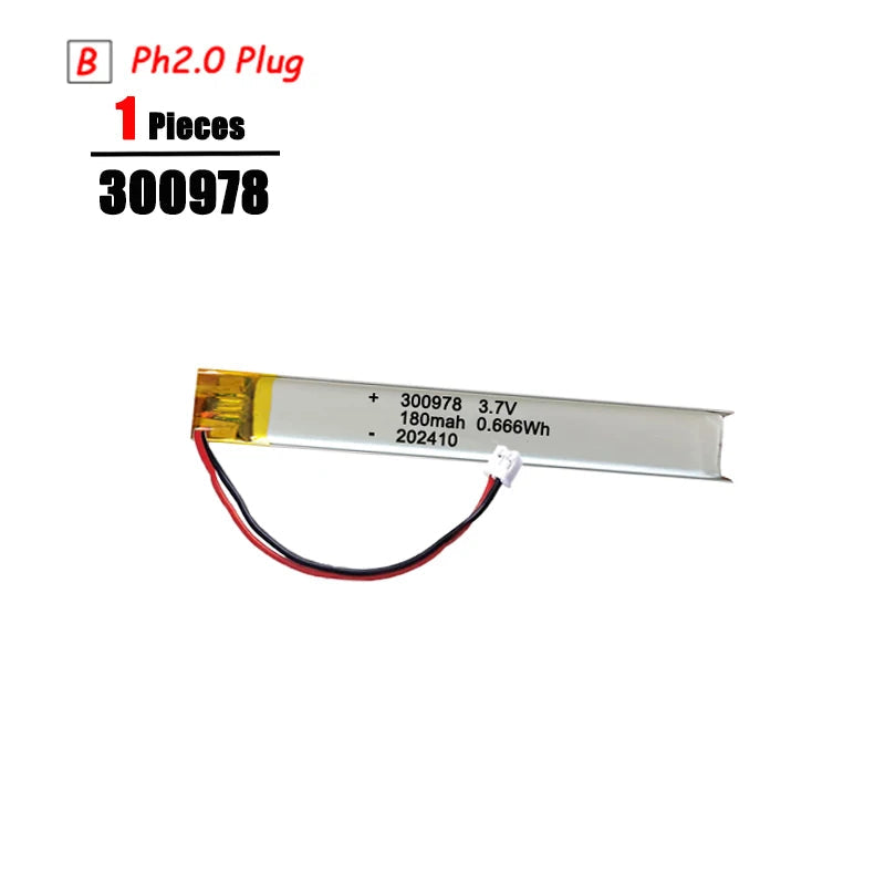3.7V Lipo Battery Ph2.0 Plug Rechargeable Lithium Battery 3.7V For PS4 Humidifiers GPS Navigation  Bluetooth Speaker MP3 MP4 