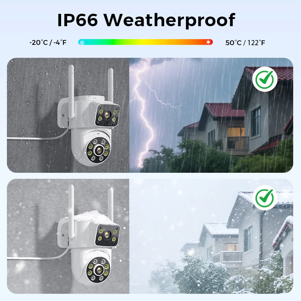 Outdoor Wireless Security Camera 12MP Dual Lens PTZ