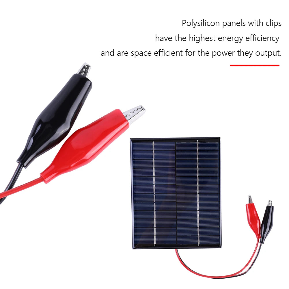 Waterproof Solar Panel 5W 12V/1.2W 5V/3W 2V DIY Polysilicon Epoxy Panel Small Cell Module Polysilicon Board DIY Solar Charger