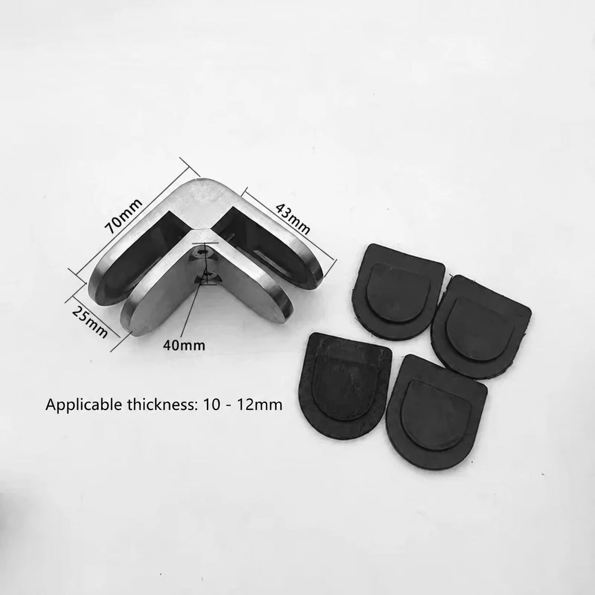 Glass clamp bracket style dimensions
