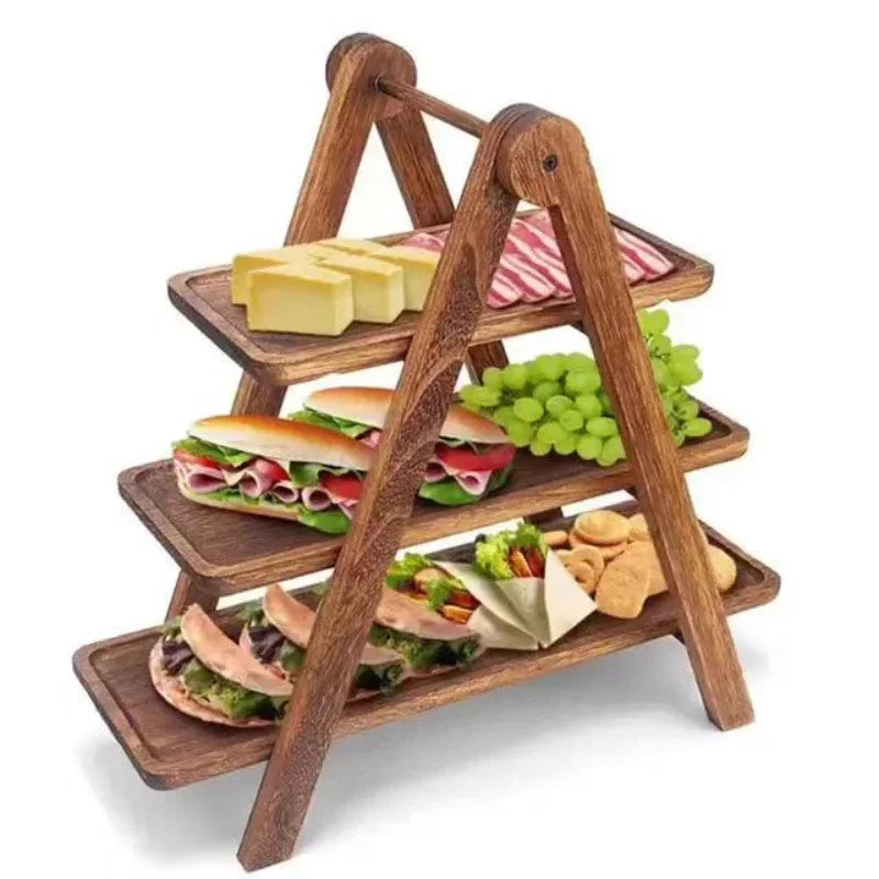 3-Tier Wooden Display and Serving Stand