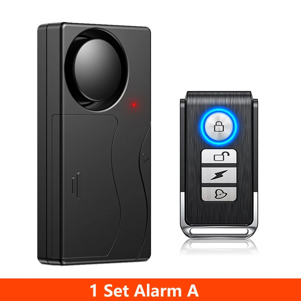 Awapow Wireless Vibration Bike Alarm With Remote Control Anti-Theft Door And Window Alarm 110dB Loud Home Bicycle Security 
