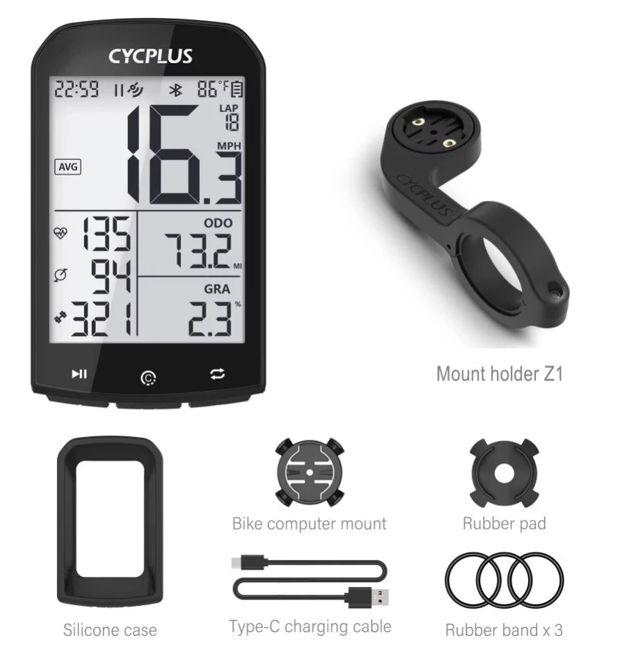 CYCPLUS M1 GPS Bicycle Computer Cycling Speedometer Bluetooth 5.0 ANT+ Ciclismo Speed Meter for Garmin Zwift Bike Accessories 