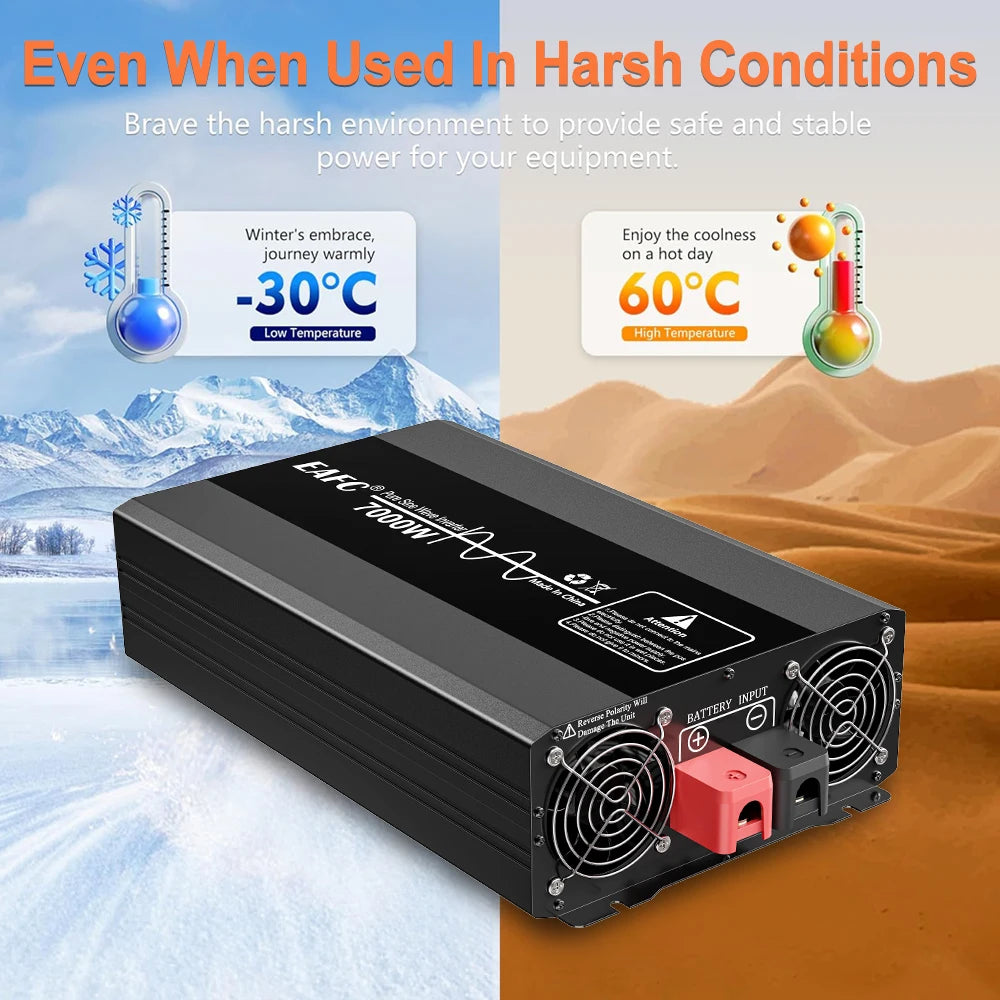 Pure Sine Wave Power Inverter 12V DC to 220V AC