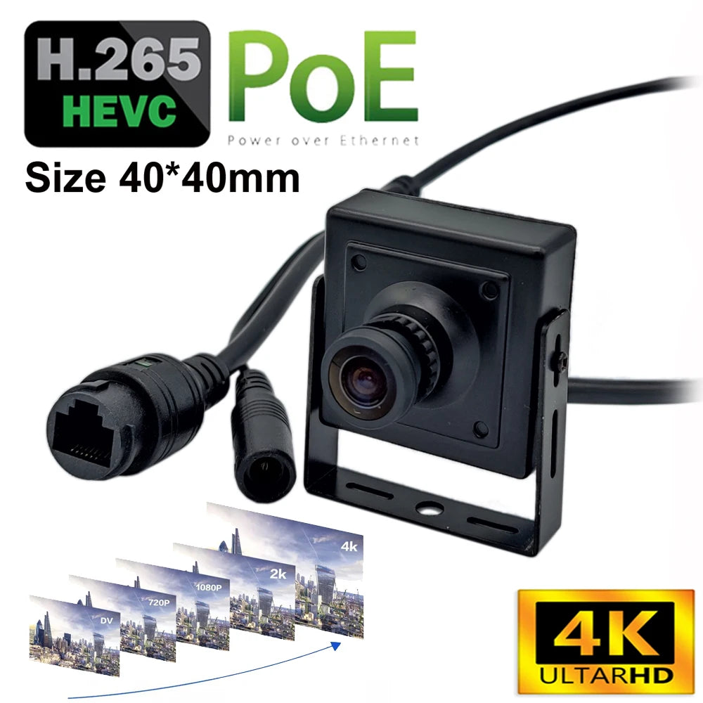 Câmera de Vigilância Interna PoE 4K 8MP Mini